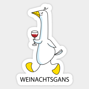 Christmas goose with wine Sticker